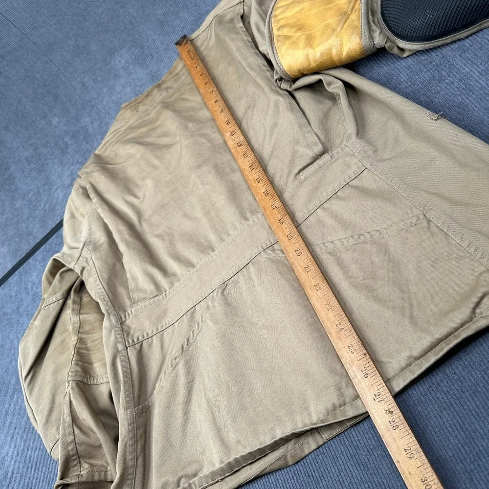 Vintage 10-X Shooting Jacket Tan Cotton Twill Leather Recoil Pad Mens 44 L